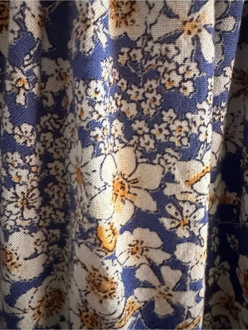 Patrons of Peace Blue and Cream Floral Smocked Maxi Skirt